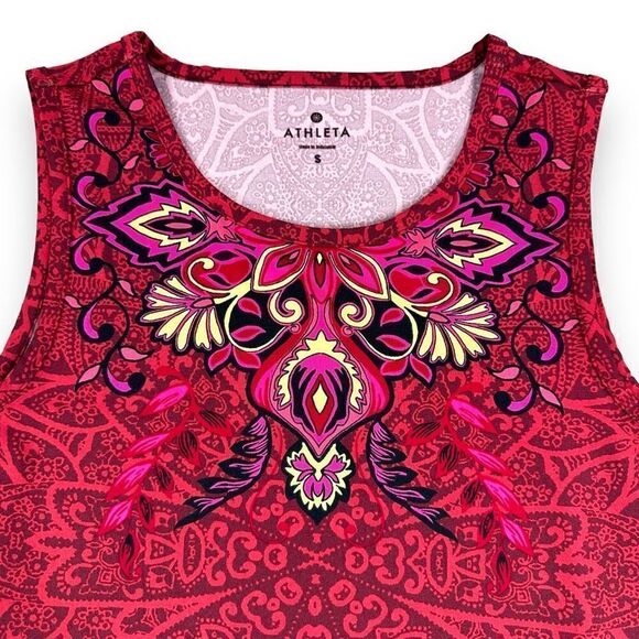 Athleta Top Womens Size Small S Red Graphic Tank Top - Picture 3 of 7